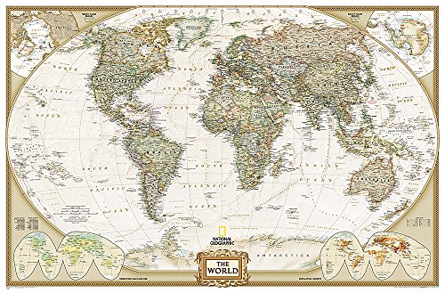 El Mundo Executive (125x186) Grande Inglés: Wall Maps World (National Geographic Reference Map)