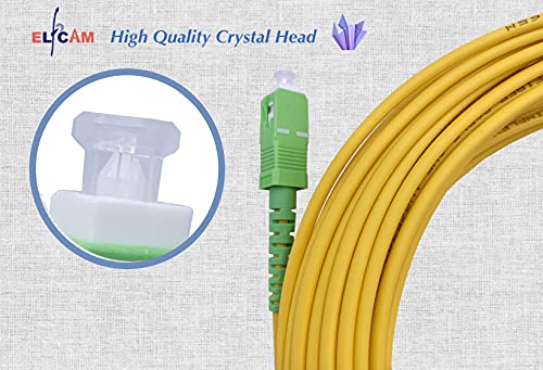 Elfcam® - Fibra óptica cable SC/APC a SC/APC monomodo simplex 9/125, Compatible con Orange, Movistar, Vodafone y Jazztel, 5 metros