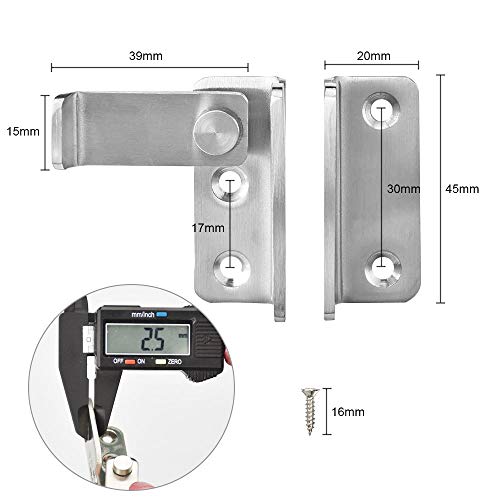 EMAGEREN 2 pcs Pasador Puerta Cerrojo Inoxidable Cerrojo Puerta Pestillo de Puertas con 8 Tornillos Cerradura Antirrobo de Acero Inoxidable Pasadores de Seguridad para Puertas Exterior y Interior