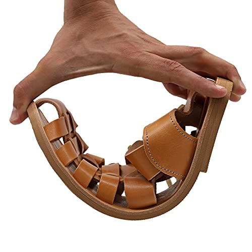 Emmanuela - Sandalias de gladiador de piel griega, para hombre, de calidad, hechas a mano, con hebilla ajustable, zapatos de verano para hombre, Negro, 43 EU