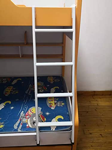 Escalera Cama Litera Escalera de Litera Ajustable para RV con Ganchos, Escalera de Metal de 116 Cm / 130 Cm / 140 Cm / 150 Cm de Altura para Litera Doble, Dormitorio, Loft para el Hogar - Carga 150 Kg