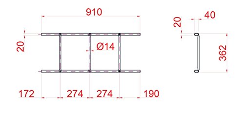 Escalera para cama – de colgar a 90 cm de tierra