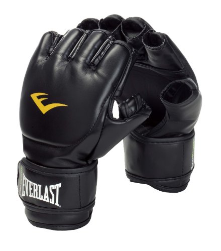 Everlast Martial Arts PU Grappling Gloves Guantilla MMA, Unisex, Negro, S