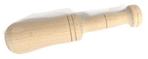 Fackelmann Mano Mortero de Madera para triturar y machacar ajo, Especias, Color Natural, Ø4x20cm, 1ud, Ø4x19cm