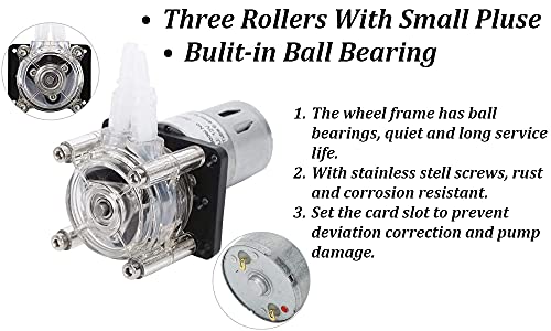 Fafeicy 12V Bomba peristáltica G928, bomba peristáltica de flujo grande Bomba dosificadora, para laboratorio de acuario 500 ml/min(12V)