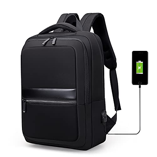 Faffooz Mochila Ordenador Portatil, Mochila Antirrobo Impermeable, Mochila Portatil 14 Pulgadas Mochila Hombre con Puerto de Carga USB,Viaje Negocio Multifuncional Ordenador Daypacks(Negro)