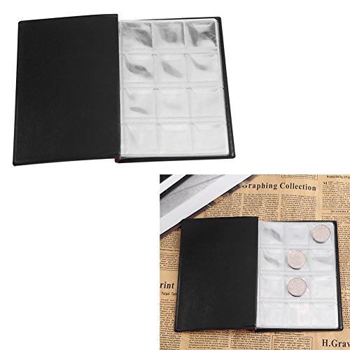 Fdit Coin Album Books, 10 Page 120 Bolsillos World Coin Stock Album Book Case Coin Holders Collection Storage Coin Collecting Holders Penny Pockets(Negro)