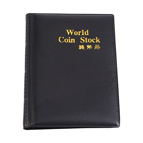 Fdit Coin Album Books, 10 Page 120 Bolsillos World Coin Stock Album Book Case Coin Holders Collection Storage Coin Collecting Holders Penny Pockets(Negro)