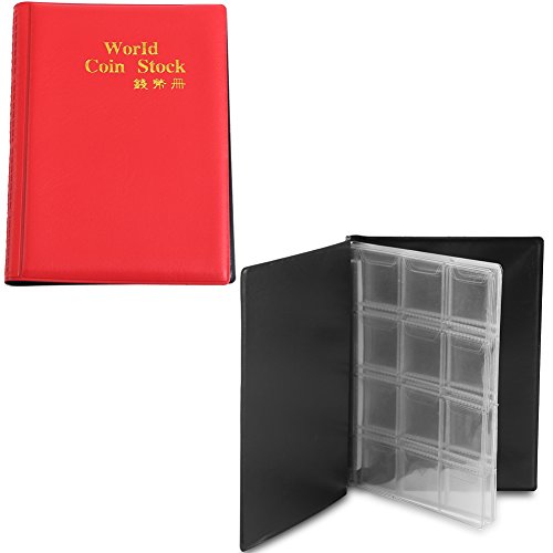 Fdit Coin Album Books, 10 Page 120 Bolsillos World Coin Stock Album Book Case Coin Holders Collection Storage Coin Collecting Holders Penny Pockets(Negro)