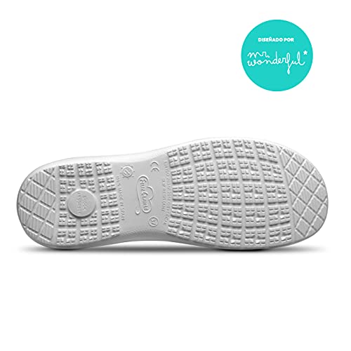 Feliz Caminar x Mr. Wonderful- Zapatos Estampados Sanitarios Wonderful Steps/Antideslizantes y cómodos para Mujer/Clínicas, Veterinarios, Hospital, Geriatricos/Bolsa DE Fieltro DE Regalo (37)