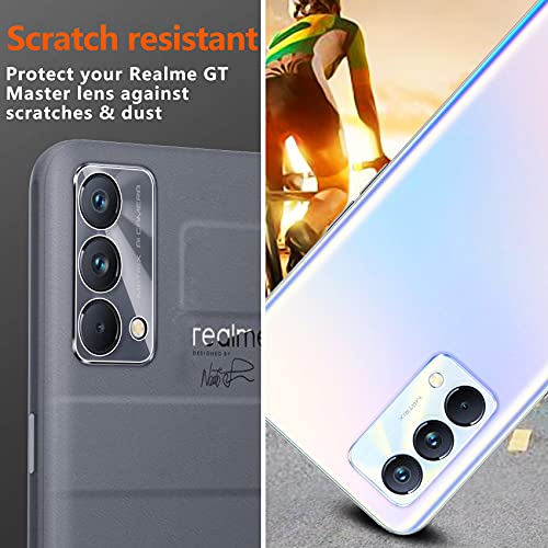 Ferilinso Protector de Pantalla Diseñado para Realme GT Master Edition 5G, 3 Piezas HD Cristal Templado con 2 Piezas Protector de Lente de cámara, Funda Amistoso, Dureza 9H, Sin Burbujas