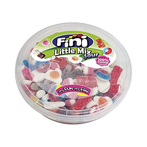 Fini Sour Shuffle Little Mix | Gominolas Pica Pica Ácidas | Surtido de Caramelos de Goma y Geles Dulces | Golosinas y Chuches para Cumpleaños, Navidad, Halloween y Regalos - Tarro 450 gr