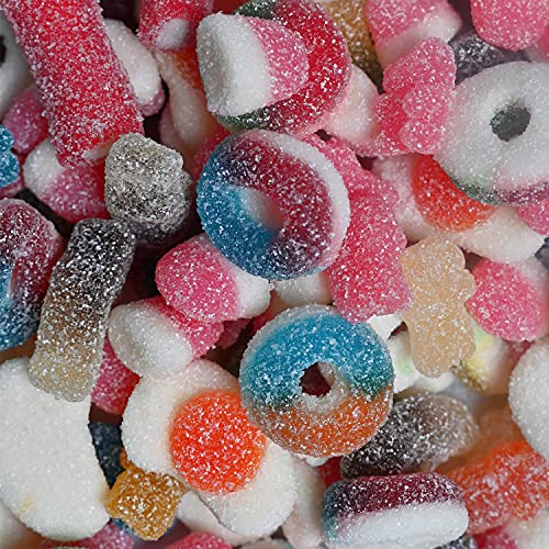 Fini Sour Shuffle Little Mix | Gominolas Pica Pica Ácidas | Surtido de Caramelos de Goma y Geles Dulces | Golosinas y Chuches para Cumpleaños, Navidad, Halloween y Regalos - Tarro 450 gr