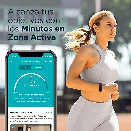 Fitbit Charge 4 Pulsera de actividad premium con GPS integrado, sumergible hasta 50m y 7 dias de batería, Negro