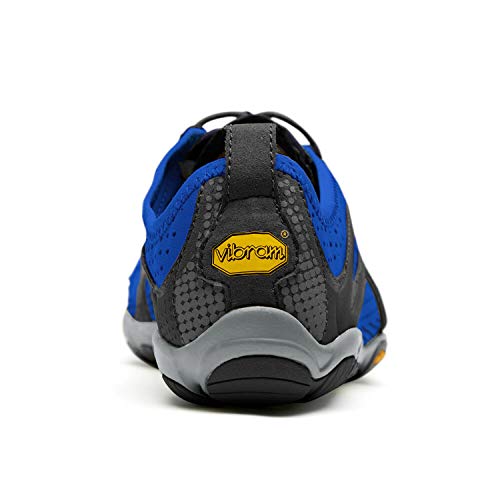 Fivefingers Vibram V-Run Men S E T - Zapatillas con dedos para hombre, para correr, descalzo, incluye un par de calcetines con dedos, azul y negro, 44 EU