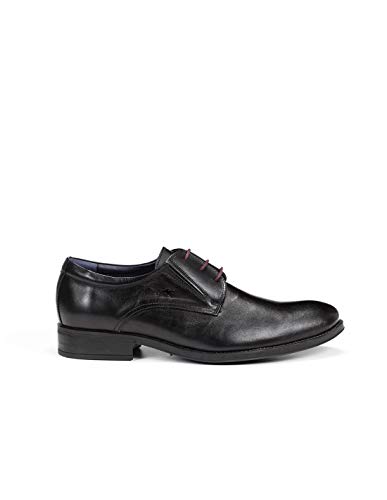 Fluchos | Zapato de Hombre | HERACLES 8410 Memory Negro Zapato de Vestir | Zapato de Piel de Vacuno de Primera Calidad | Cierre con Cordones | Piso de Goma Personalizado