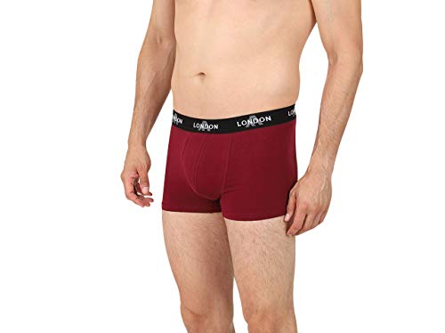 FM London Fitted Boxer, Azul (Dark Assorted 03), Large (Pack de 8) para Hombre