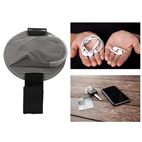 FOTABPYTI Bolsa para el Brazo del Teléfono, Brazalete para Correr Aplicaciones Anchas Bolsillo con Cremallera Impermeable para Trotar para Andar en Bicicleta(Gris)