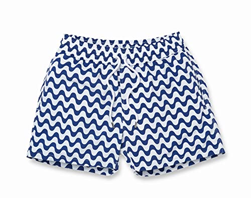 Frescobol Carioca Sport Swim Shorts-Copacabana Print Trunks, Navy Blue, Medium Men's