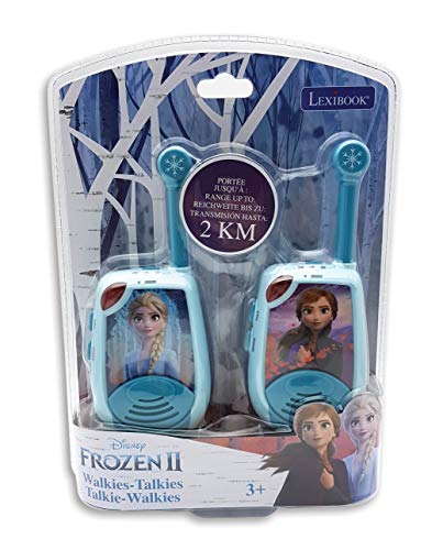 Frozen Disney 2 Elsa-Walkie-Talkies digitales, Rango transmisión hasta 2 kms, Morse luminoso, Pinza para colgar del cinturón, batería, Azul, color (China TW25FZ)