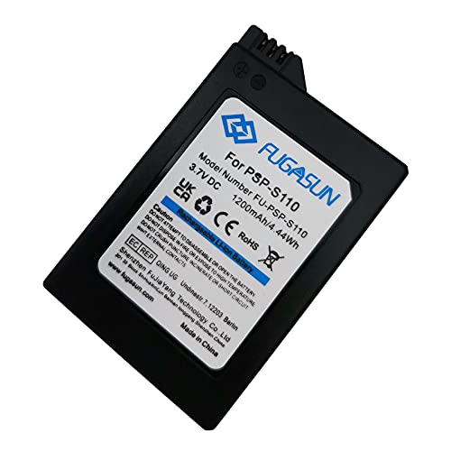 FUGASUN 1 Piezas 1200 mAH PSP-S110 Batería PSP S110 Batería para Sony Playstation PSP2000 PSP2001 PSP2003 PSP2004 PSP3000 PSP3001 PSP3003 PSP3004 (1 pcs Battery)