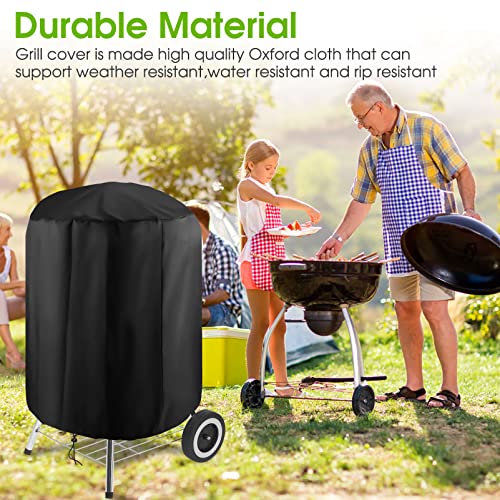 Funda para Barbacoa Impermeable, Mture Cubierta para Barbacoa Redonda Cubierta de la Parrilla Impermeable Anti-Viento/UV/Pequeña Cubierta de Parrilla de Gas (77x58cm)