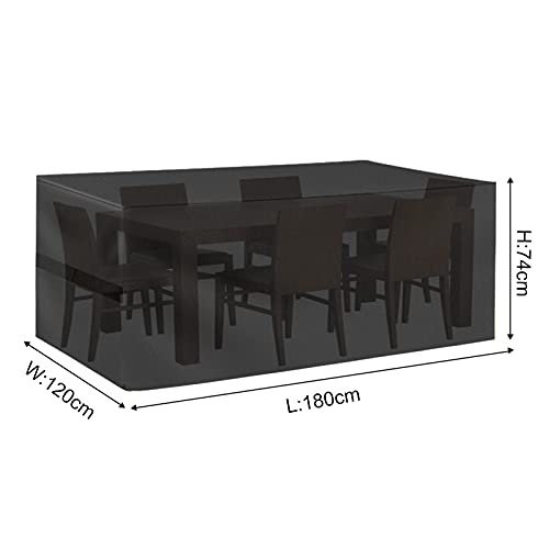 Funda para Mesa de Jardín Impermeable: Cubre de Muebles Exterior 180x120x74cm Rectangular Funda Muebles Terraza 600D Oxford de Cubierta de Mesa Patio de Anti-Uv & Antipolv