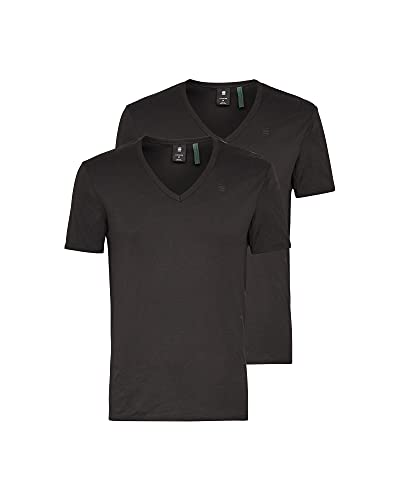 G-STAR RAW Base V T S/s 2-Pack Camiseta, Negro (Black 990), L para Hombre