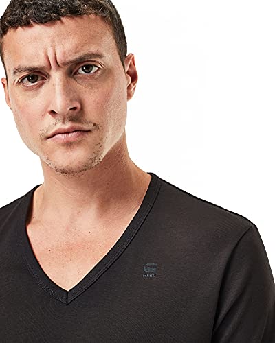 G-STAR RAW Base V T S/s 2-Pack Camiseta, Negro (Black 990), L para Hombre