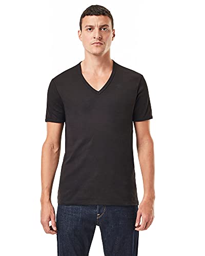 G-STAR RAW Base V T S/s 2-Pack Camiseta, Negro (Black 990), L para Hombre