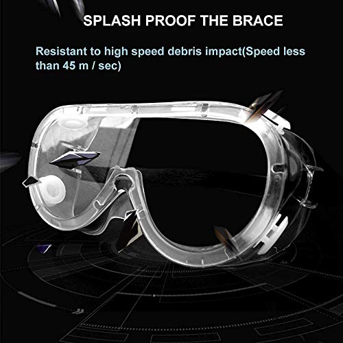 Gafas Proteccion,Gafas Protectoras,Gafas de Seguridad Lentes Livianos de Visión Amplia, Lentes Transparentes Protección Ocular Ajustable para Laboratorio de Construcción Splash Home Lawn (1pcs)