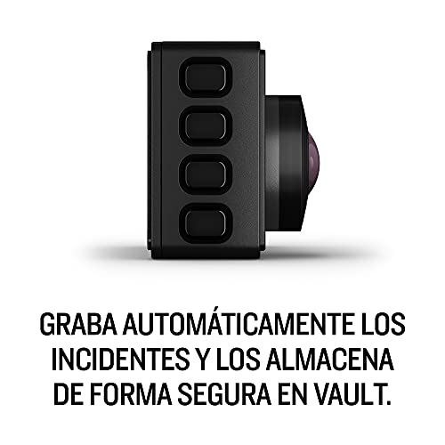 Garmin Dash CAM 67W – Cámara Delantera para Coche con Pantalla de 2”, 1440 píxeles y 180 Grados, Detector de incidentes y Modo vehículo aparcado, 3.7 MP