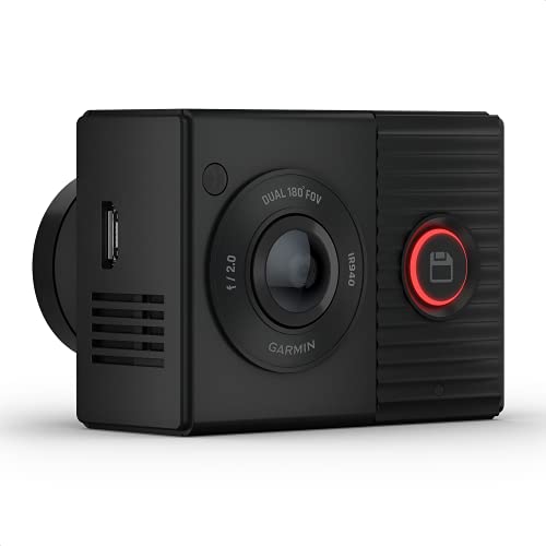 Garmin Dash CAM Tandem - Cámara para Coche con óptica Dual con visión Nocturna del Interior