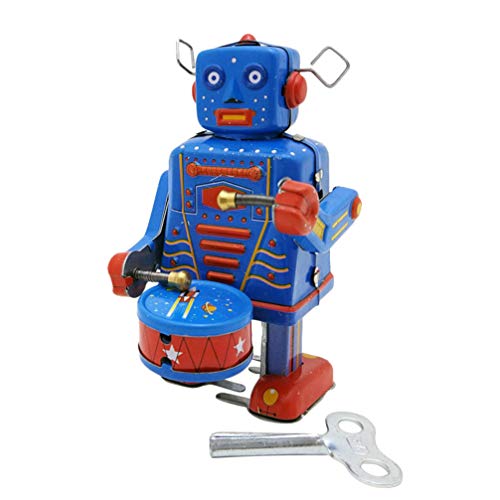 GARNECK Mecanismo de Batería Robot Vintage Cuerda de Juguete de Dibujos Animados Antiguo Hojalata Batería Figurita Juguete para Adultos Niños