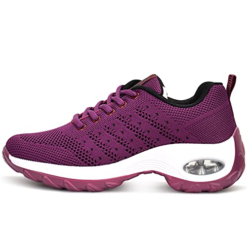 GAXmi Zapatillas Deportivas Mujer Respirable Zapatos Gimnasia Running Antideslizantes Casual Fucsia 39EU