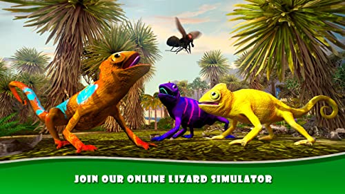 Gecko Lizards Against Colossal Comodo Dragon: Online Reptile Clan PvP Game simulator