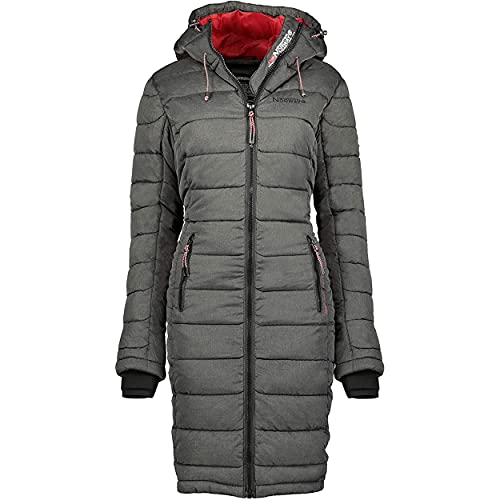 Geographical Norway AROMA LADY - Chaqueta Acolchada Para Mujer - Chaqueta Cálida De Invierno - Chaqueta De Manga Larga Con Capucha Acolchado Ligero ANTRACITA L