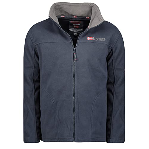 Geographical Norway - Chaqueta de forro polar para hombre ureka, con forro de pelo de peluche marine L