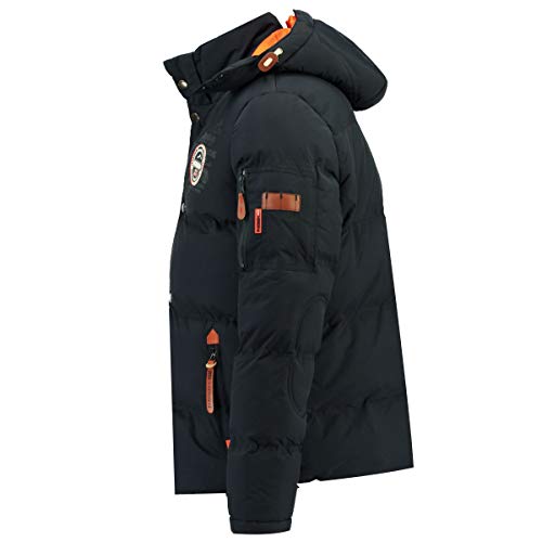 Geographical Norway VERVEINE BELL - Chaqueta de invierno, para hombre - chaqueta deportiva cortavientos - Parka/Abrigo con capucha - de manga larga, azul marino, XL