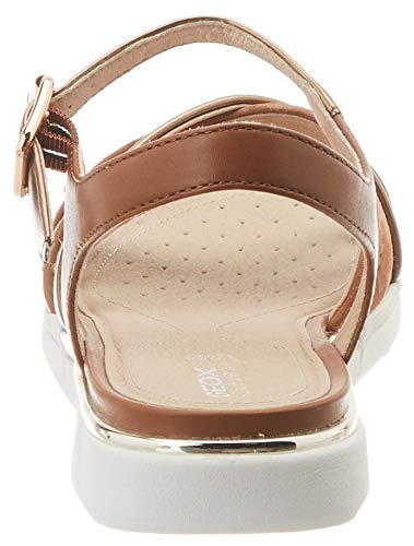 Geox D SANDAL HIVER A Zapatillas Mujer, Dorado (Dk Gold/Cognac C2E6N), 38 EU