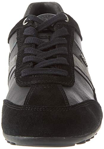 Geox U Wells C - Zapatillas Hombre, Negro (Black Dk Jeans), 42 EU, Par