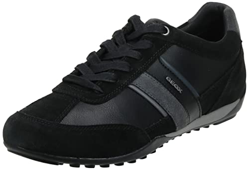 Geox U Wells C - Zapatillas Hombre, Negro (Black Dk Jeans), 42 EU, Par