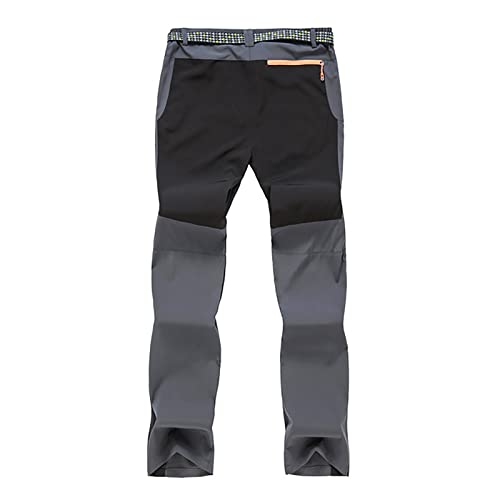 G&F Hombre Pantalones de Montaña Impermeables Pantalones Trekking Escalada Senderismo Softshell con Bolsillos Cremallera (Color : Gray, Size : M)