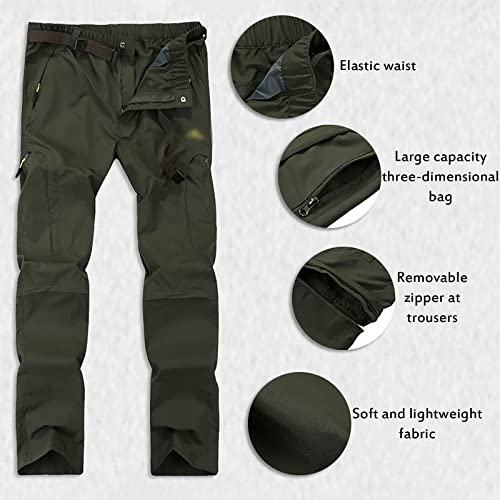 G&F Hombres Pantalones de Trekking Primavera y Verano, Pantalón Cortos de Funcionales, Pantalones Escalada Al Aire Libre Senderismo Montañismo (Color : Gray, Size : 4XL)