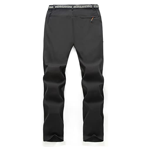 G&F Pantalones de Senderismo Hombres Softshell Exteriores Pantalones Impermeables and Anti-Viento (Color : Black, Size : S)