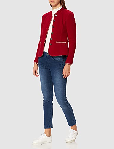 GIESSWEIN Chaqueta para mujer Agnes – Blazer de 100 % lana, elegante chaqueta de mujer de lana virgen, chaqueta para traje regional para mujer, chaqueta entallada Blazer, Walk, fieltro Color rojo. 40