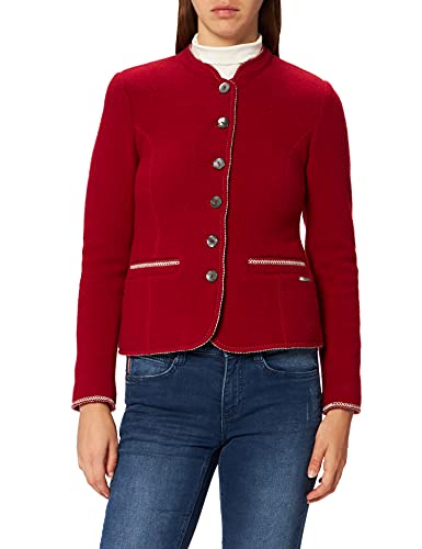 GIESSWEIN Chaqueta para mujer Agnes – Blazer de 100 % lana, elegante chaqueta de mujer de lana virgen, chaqueta para traje regional para mujer, chaqueta entallada Blazer, Walk, fieltro Color rojo. 40