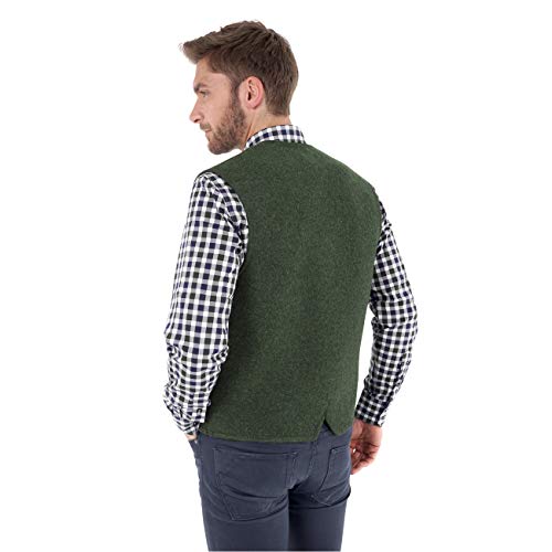 GIESSWEIN Gilet Achim Chaleco Regional, Verde (Lodenmelé 422), X-Large para Hombre