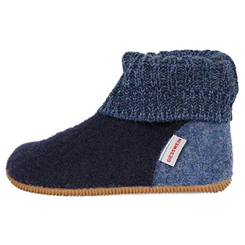 Giesswein Wildpoldsried Kids, Botas de Estar por casa Unisex niños, Azul (Ocean 588), 24 EU