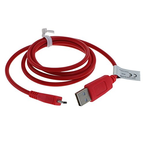 GIGAFOX Cable de sincronización USB, cable de carga, cable de datos (micro USB) 1 m, rojo – para navegador Garmin Edge 1000 – para carga rápida